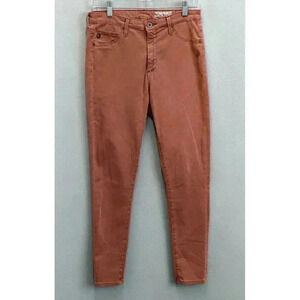 Anthropologie AG Women's Sz 28R Coral Pink Abbey  High-Rise Skinny Ankle‎ Jeans
